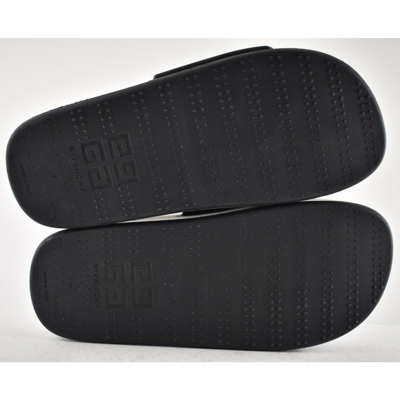 Givenchy Black Platform Rubber White Logo Slide On Pool Sandal Flip Flop Flat 37 - Picture 15 of 15